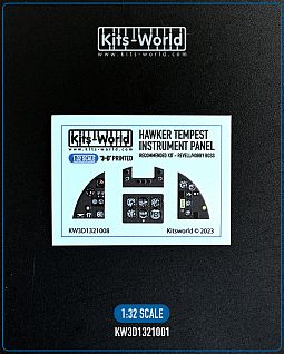 Kitsworld 1/32 Scale - Hawker Tempest - 3D Printed/Full Colour Instrument Panel 